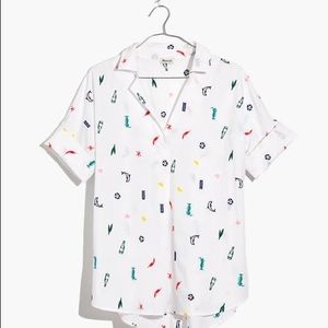 Madewell shirt embroidered